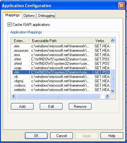 IIS Application Mappings