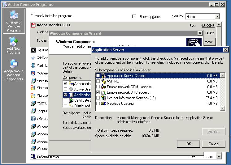 Enabling MS DTC for network access Application Set Up