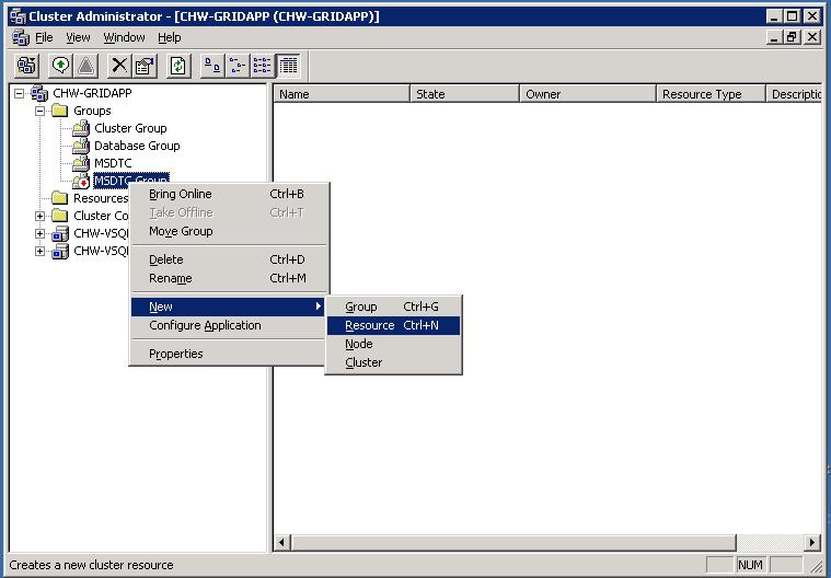 MS DTC Cluster Configuration - New Resource