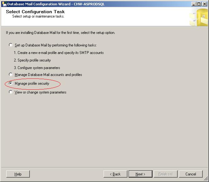Database Mail Manage Profile Security