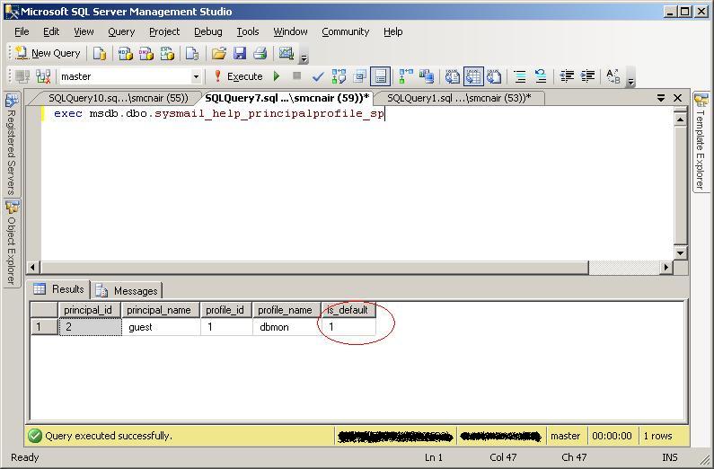 Database Mail verify profile status