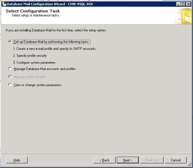 Database Mail Configuration Task