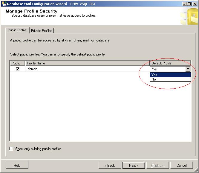 Manage Database Mail Profiles