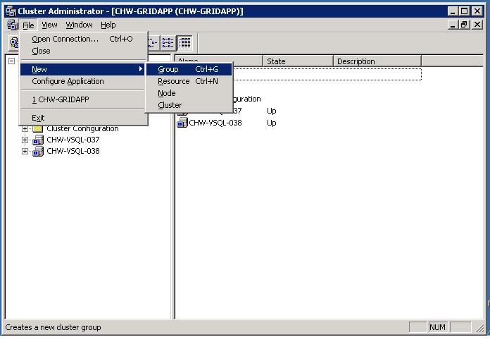 MS DTC Cluster Configuration New Group